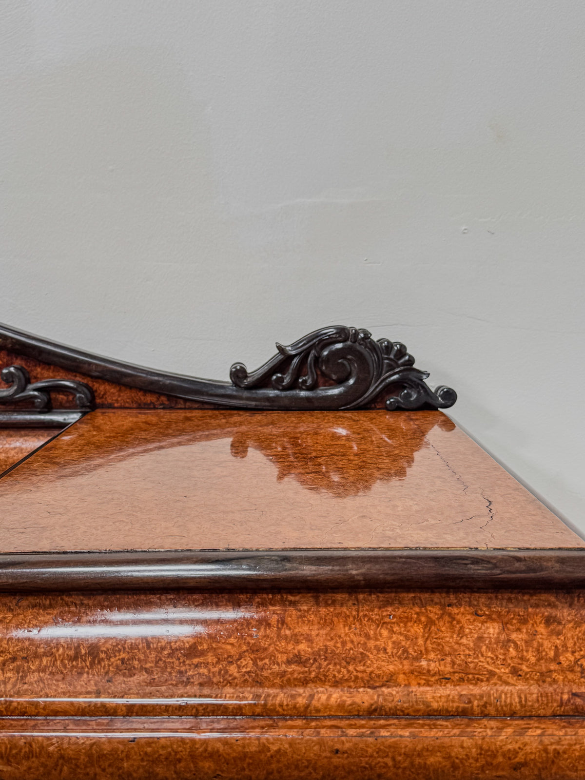 A Late Regency Amboyna & Ebony Pedestal Side Board