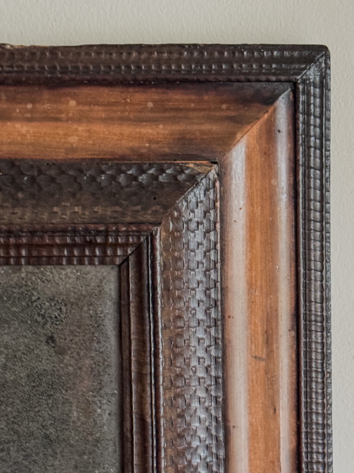 A William & Mary Period Walnut Ripple Frame Mirror