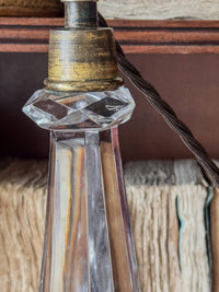 A Late 19th Century Brass and Glass Lamp