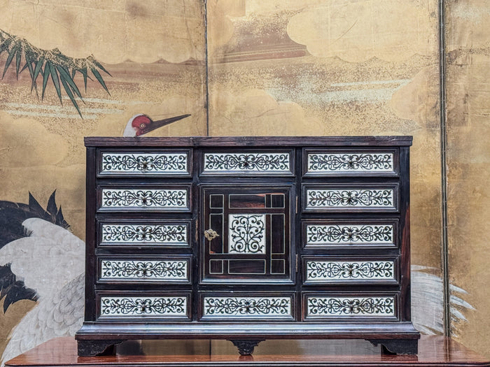 A 17th Century Milanese Ebony & Bone Inlaid Cabinet