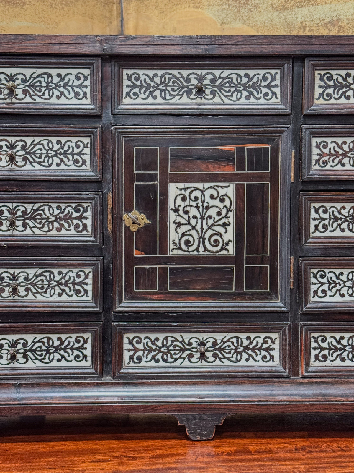 A 17th Century Milanese Ebony & Bone Inlaid Cabinet