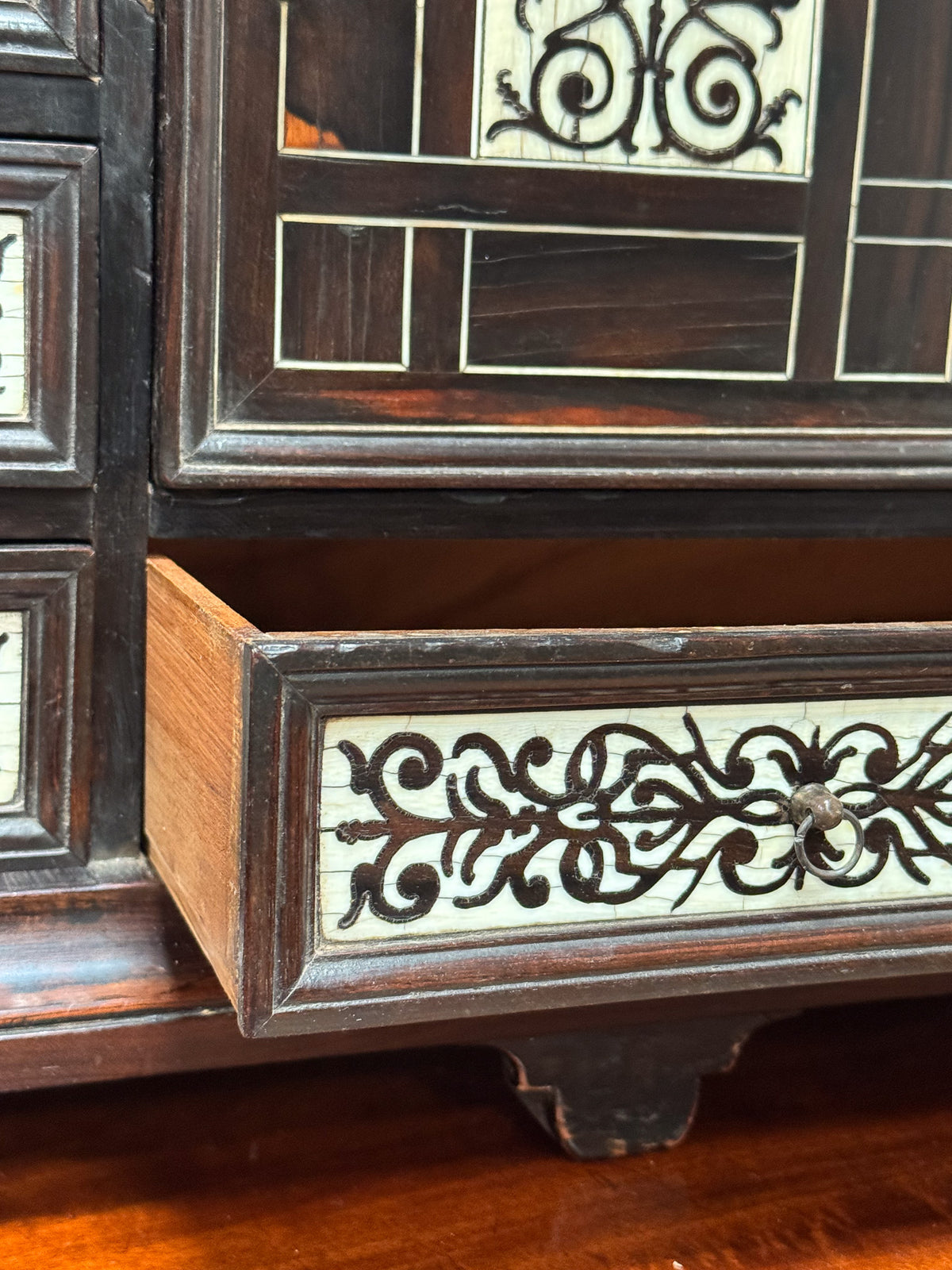 A 17th Century Milanese Ebony & Bone Inlaid Cabinet