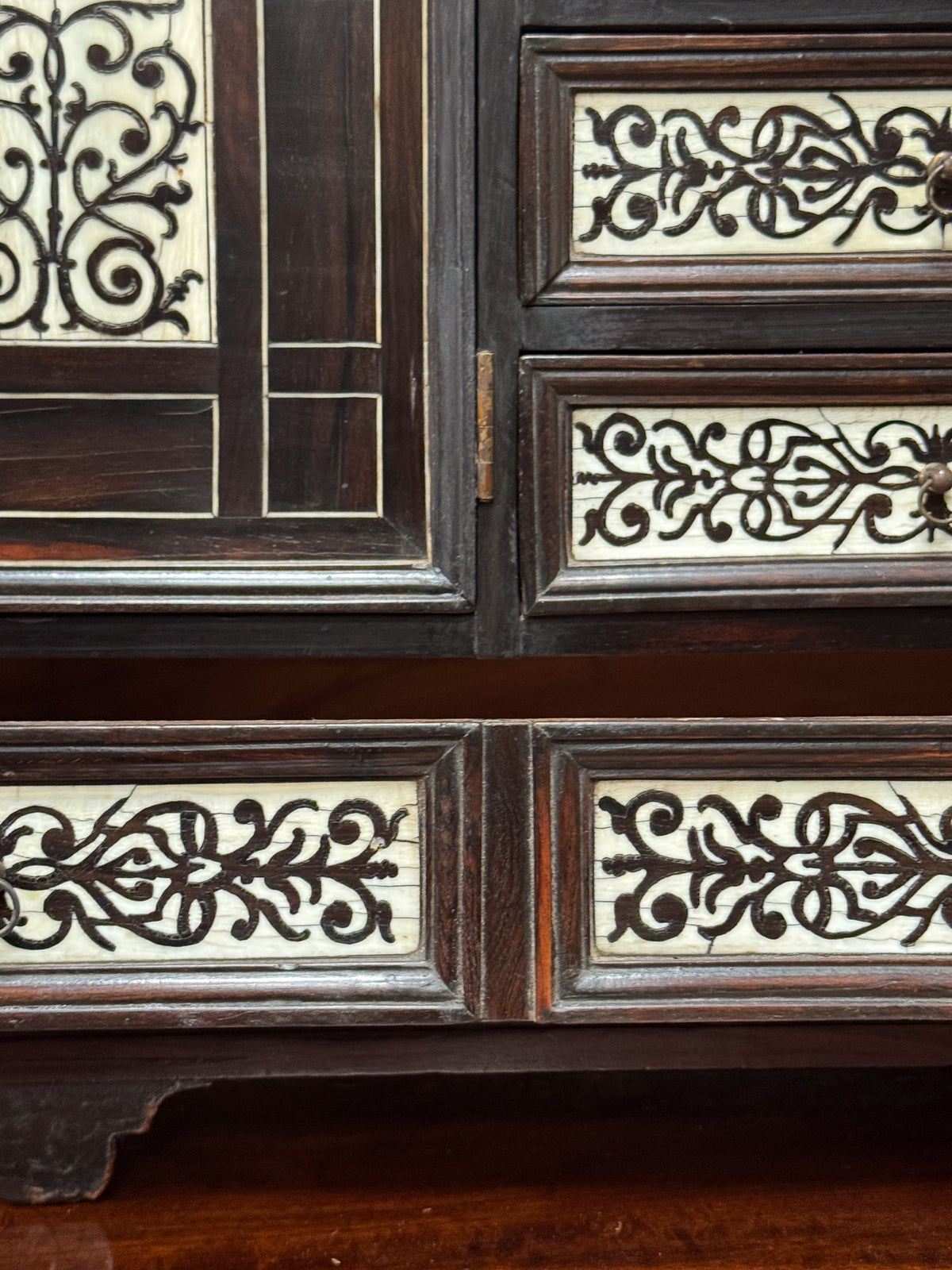 A 17th Century Milanese Ebony & Bone Inlaid Cabinet
