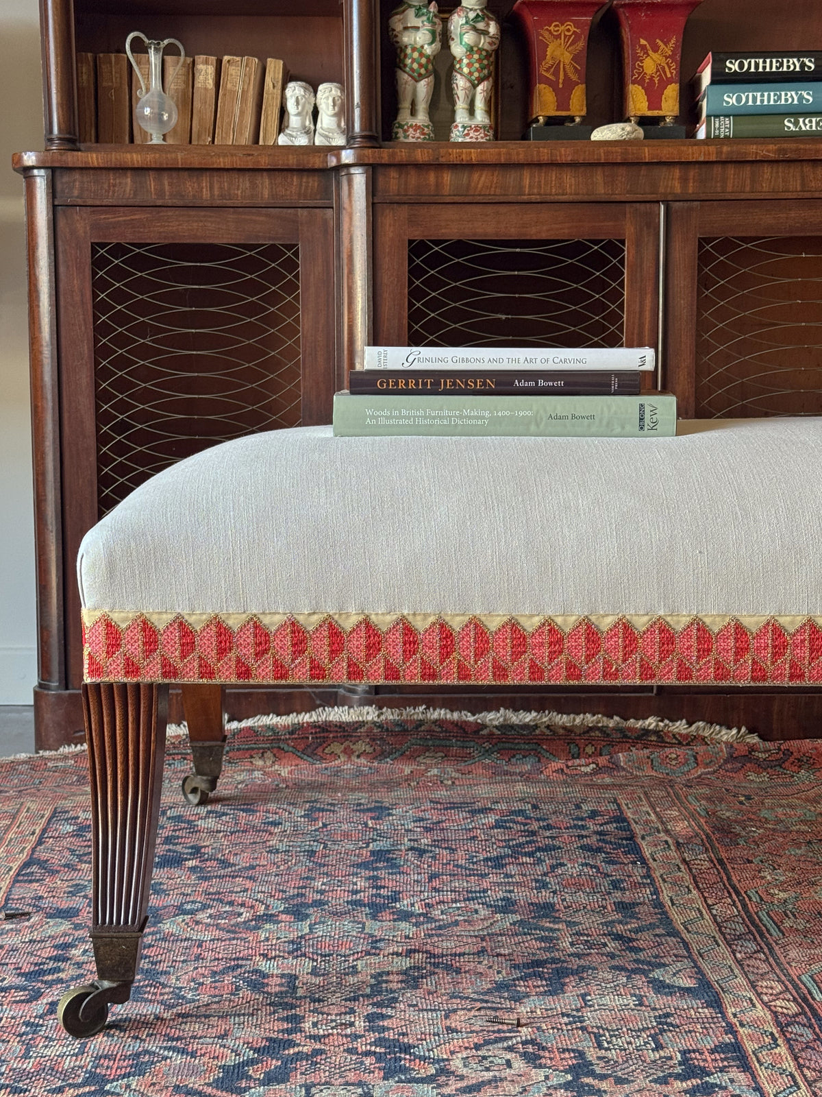 'Clive' Centre Stool with Indian Sequin Trim