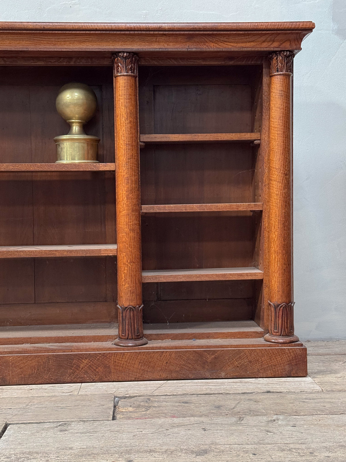 A George IV Oak Open Bookcase by J Kendell & Co.