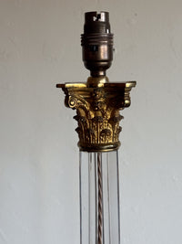 A Tall Early 20th Century Cut Glass Column Lamp