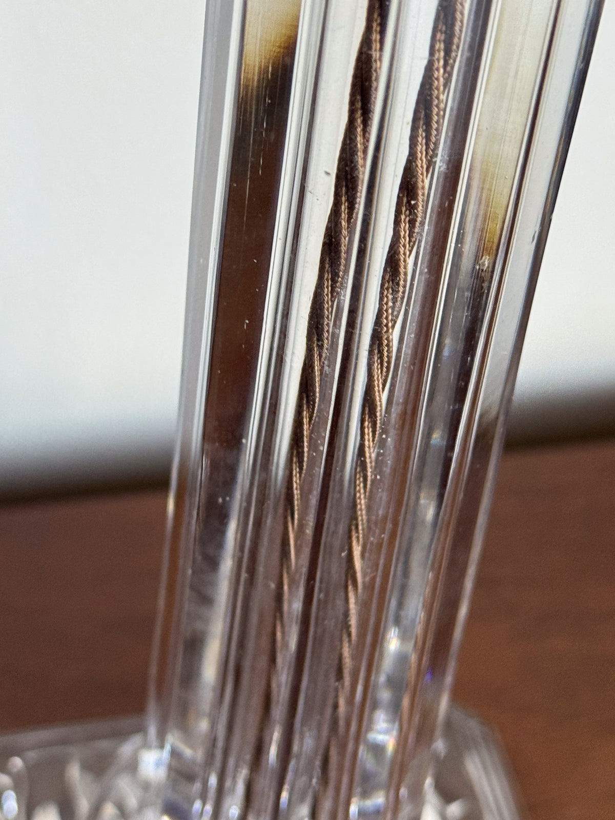 A Tall Early 20th Century Cut Glass Column Lamp