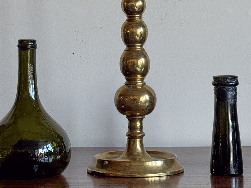 An Early 20th Century Brass Bobbin Lamp