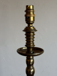 An Early 20th Century Brass Bobbin Lamp