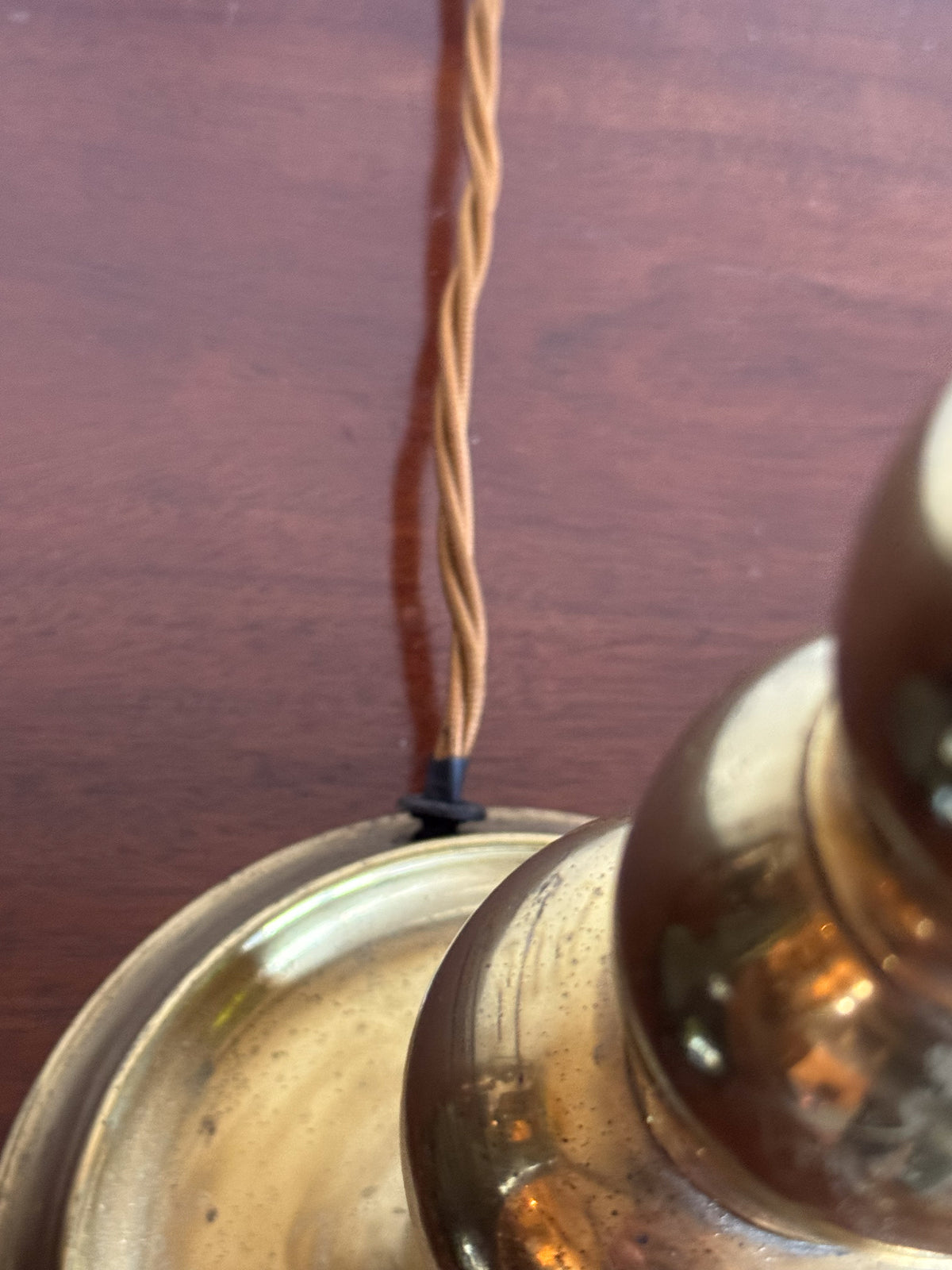 An Early 20th Century Brass Bobbin Lamp