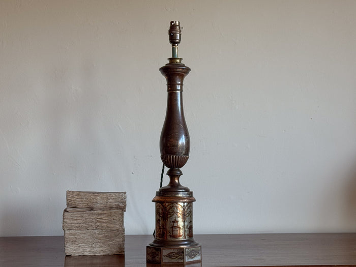 A Regency Toleware Lamp