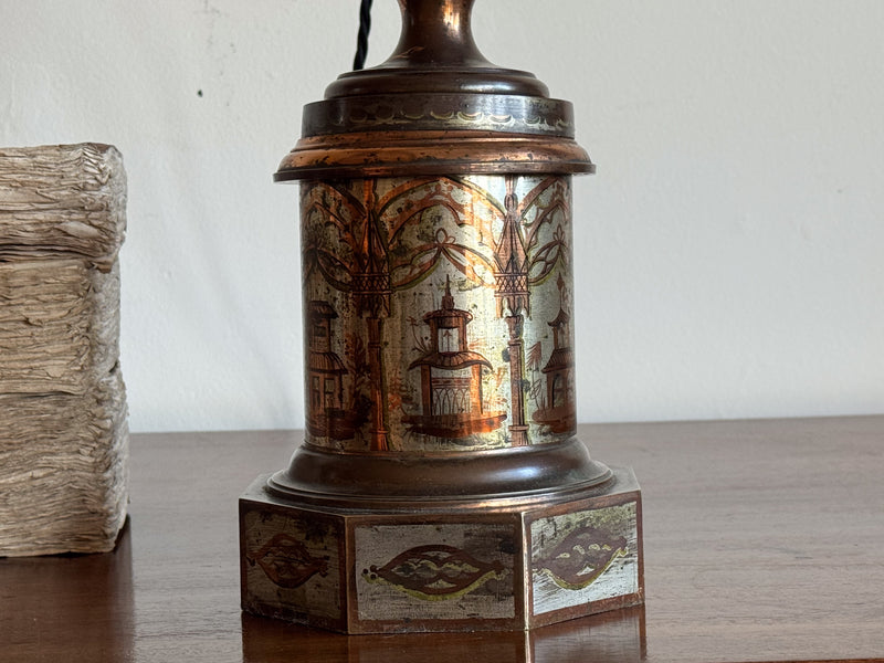 A Regency Toleware Lamp
