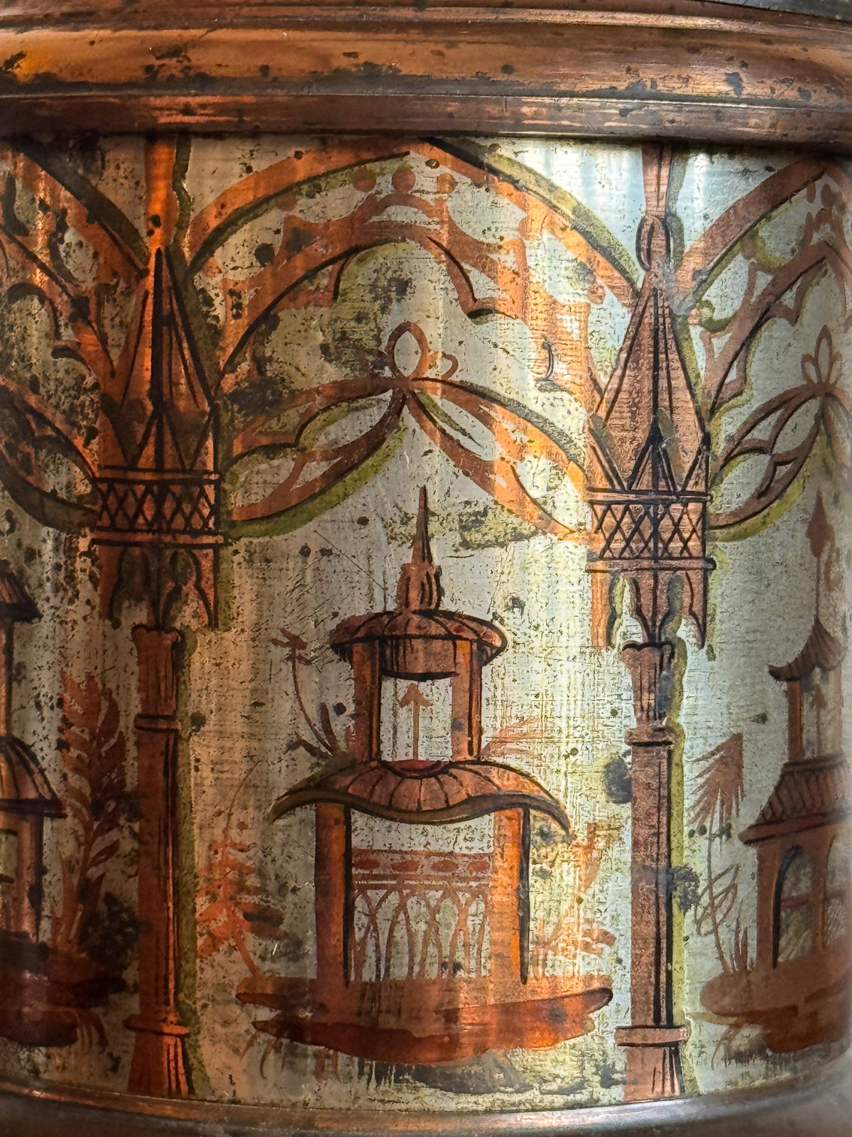 A Regency Toleware Lamp