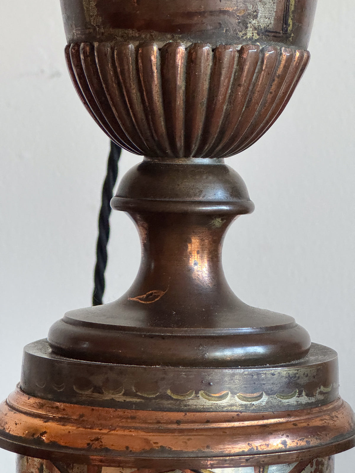 A Regency Toleware Lamp