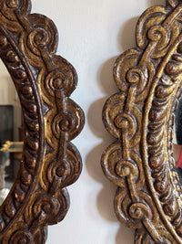 A Matched Pair of Late 18th Century Italian Giltwood Mirrors