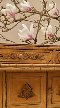 A Late Regency Faux Bamboo Painted Cabinet
