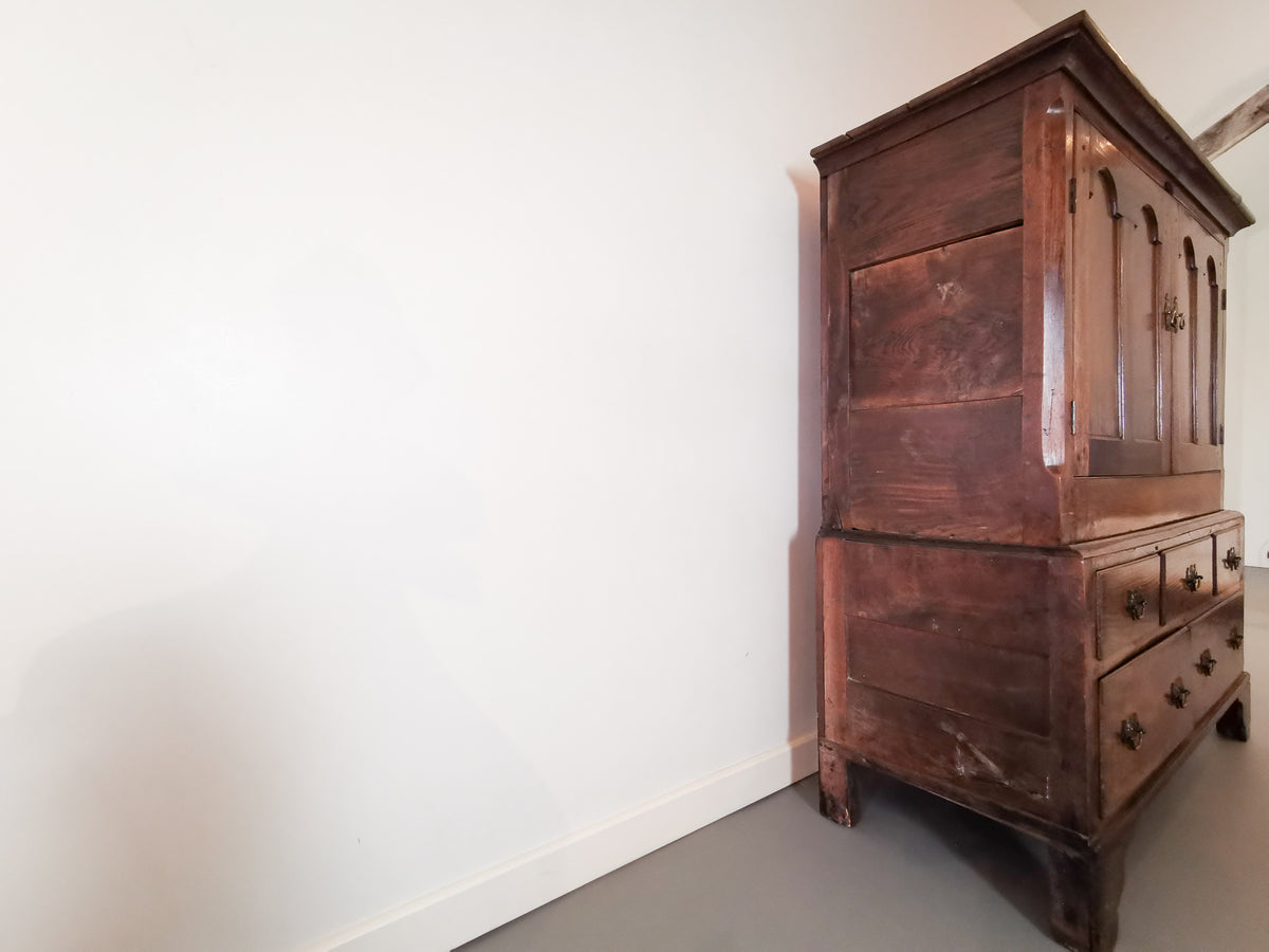 George III Oak Cupboard on Stand