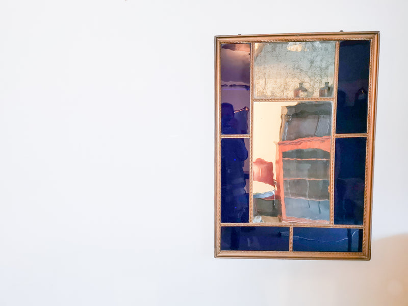 Early 20th Century Blue Glass Mirror