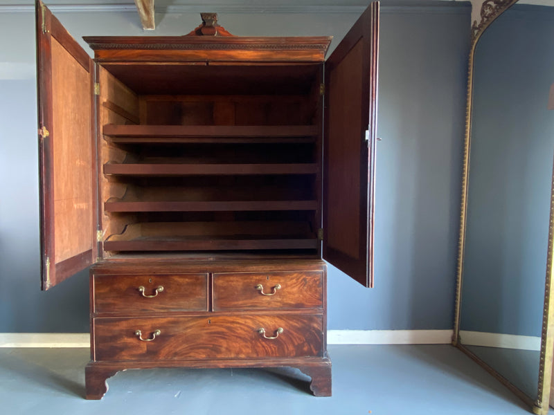 George III Mahogany Linen Press